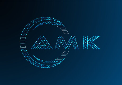 AMK low poly letter logo vector design. AMK lower poly logo design.