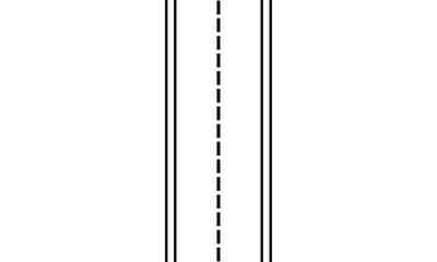 Highway vector icon. Dual lane road. Simple traffic symbol. Outline road design .Vector Illustration .EPS 10 . 