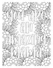 Mothers-Day-Quotes-Coloring Pages. set of hand drawn illustrations of sketches