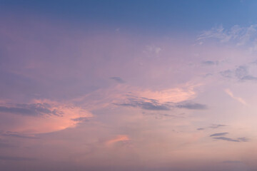Serene Pastel Sunset Sky Soft Pink and Purple Cloudscape