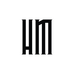 HM monogram logo design letter text name symbol monochrome logotype alphabet character simple logo