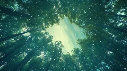 Firefly Forest Canopy at Night