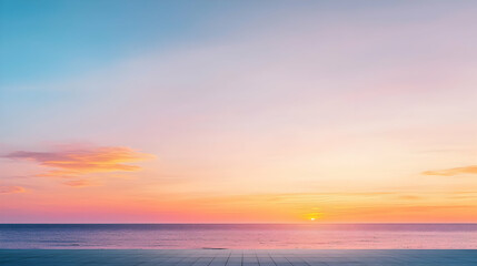 Obraz premium Colorful Sunset Over Calm Ocean