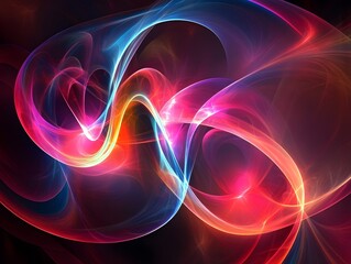 Abstract energy flows in vibrant, swirling shapes.
