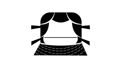 A Classical Theatre Stage, black isolated silhouette