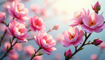 Obraz premium Delicate, intertwined blooms, creating an endless floral tapestry , botanical, background