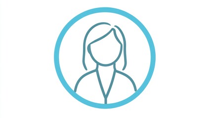 Fototapeta premium Woman Profile Icon on White Background
