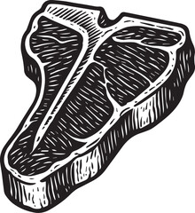 T-Bone steak meat vector illustration