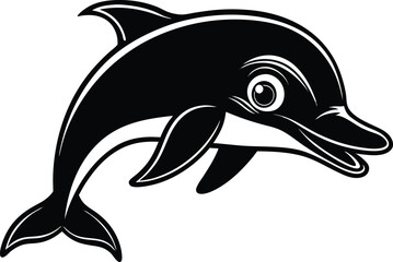 cute jumping dolphin silhouette vector icon, vector illustration of a cartoon whale, vector illustration of a cartoon dolphin, vector illustration of a dolphin.