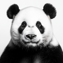 Obraz premium panda, animal, illustration, background, black and white style