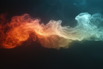 Obraz premium Abstract colorful smoke or cloud effect on dark background.