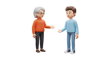 Two People Talking 3D Render Illustration