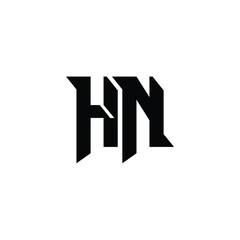Fototapeta premium HN monogram logo design letter text name symbol monochrome logotype alphabet character simple logo