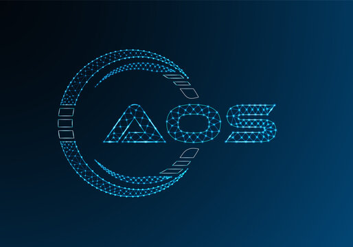 AOS low poly letter logo vector design. AOS lower poly logo design.