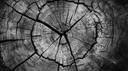 Fototapeta premium Close-up of a weathered tree stump. Detailed rings and cracks