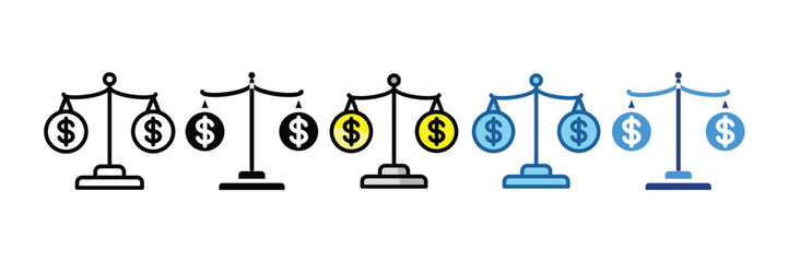 Scale With Dollar  Icon Element For Design