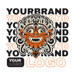 Illustration vector graphic of balinese barong,can be used as t-shirt