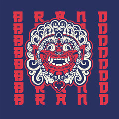Illustration vector graphic of balinese barong,can be used as t-shirt