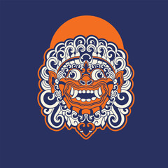 Fototapeta premium Illustration vector graphic of balinese barong,can be used as t-shirt