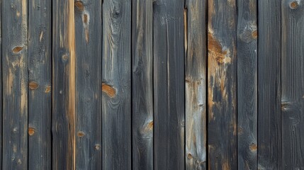 Naklejka premium Close-up view of weathered dark gray wooden planks.
