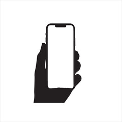 Black smart mobile phone with a blank digital display for advertising.