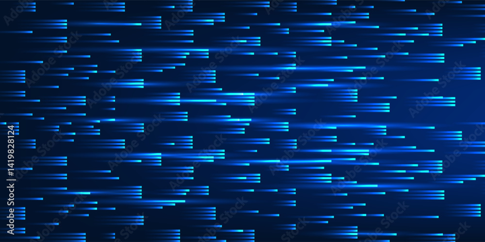 Poster computing technology with forward lines conveys the speed of processing, data transmission, and the 