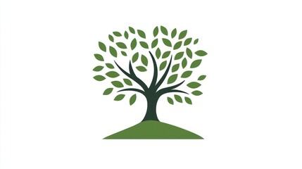 Green Tree on Hill Logo Design