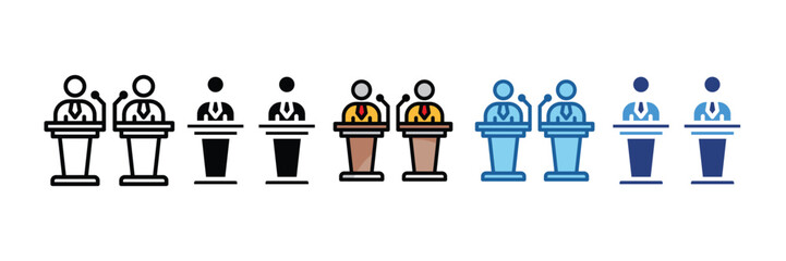 Debate Podium  Icon Element For Design