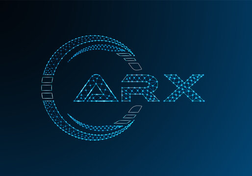 ARX low poly letter logo vector design. ARX lower poly logo design.