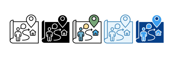 Customer Journey Map  Icon Set Multiple Style Collection