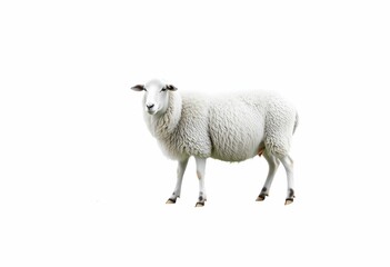 Fototapeta premium A view of a Sheep on a plain background