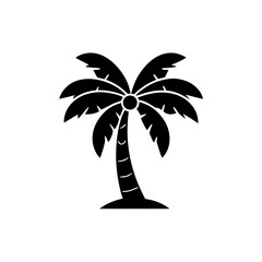 creative details Single palm tree icon Vector Illustration