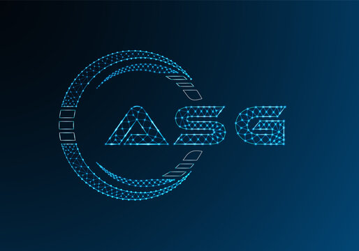 ASG low poly letter logo vector design. ASG lower poly logo design.
