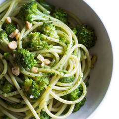broccoli pasta on transparent background 