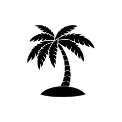 creative details Single palm tree icon Vector Illustration