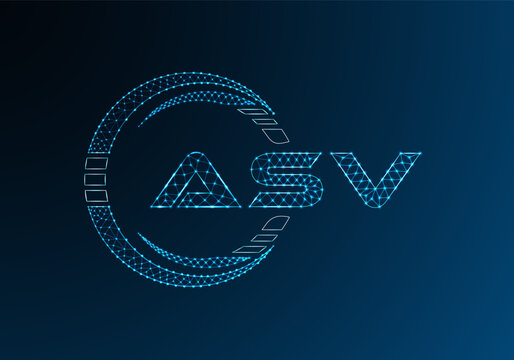 ASW low poly letter logo vector design. ASW lower poly logo design.