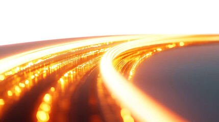 Yellow Light Trail Speed Lines with Motion Effect Isolated on Transparent Background