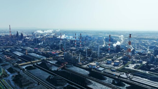 工業地帯の風景　空撮