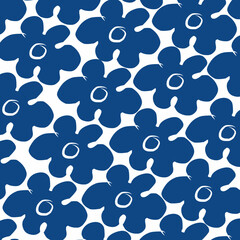 Abstract Vector Illustration of Blue Floral Pattern – Minimalist Flower Design with Soft Tones for Backgrounds and Decorative Projects
