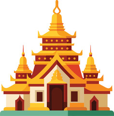Thai temple (Wat) Vector 