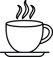 coffee cup line art  icon, outline vector logo illustration, 