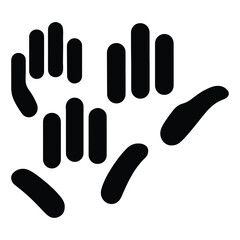 Silhouette Hand mark icons vector on a white background