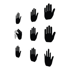 Silhouette Hand mark icons vector on a white background