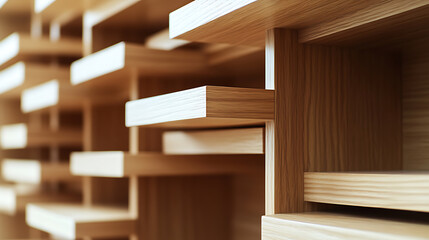 Carpenter assembling custom bookshelves. Featuring craftsmanship and focus