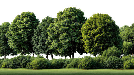 Obraz premium Lush Forest Canopy: A vibrant scene of tall, healthy trees with dense green foliage creates a picturesque natural landscape.