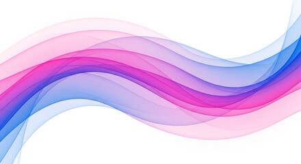 Abstract flowing waves in shades of pink and blue on a white background creating a smooth gradient effect