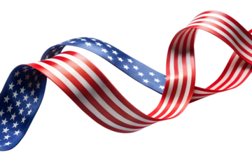 4th of july american flag stripe on transparent background