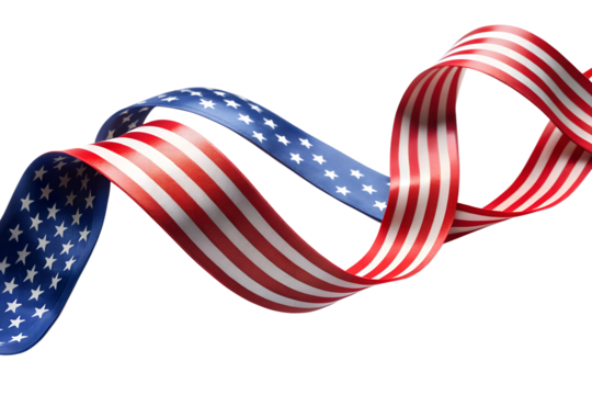 4th of july american flag stripe on transparent background
