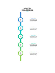 5-Step infographic template. Concept of 5 successive steps of project development process. Flat infographic design template. Simple vector illustration for business analytics.