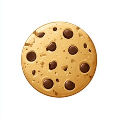 Fototapeta premium Cookie with chocolate chips isolated on white background